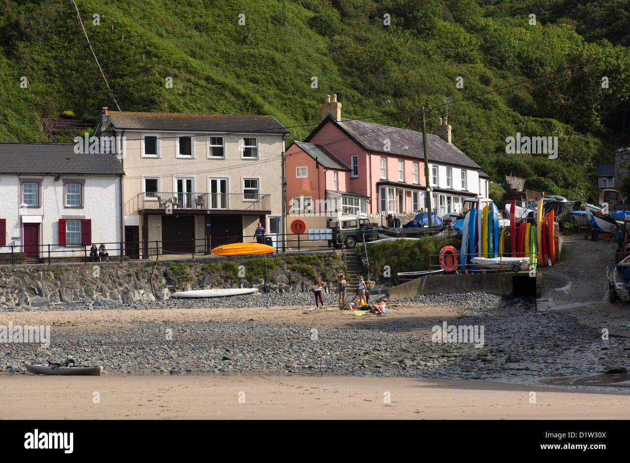 Llangrannog Urlaub 2012 rund um das Dorf Stockfoto