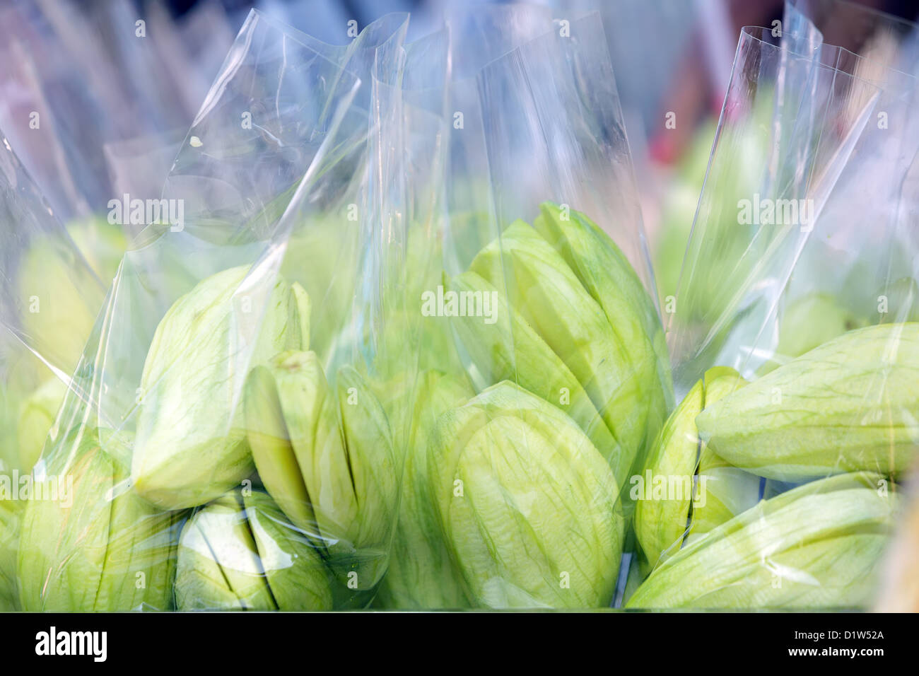 Frische grünen Mango im asiatischen Markt vorbereitet Stockfoto