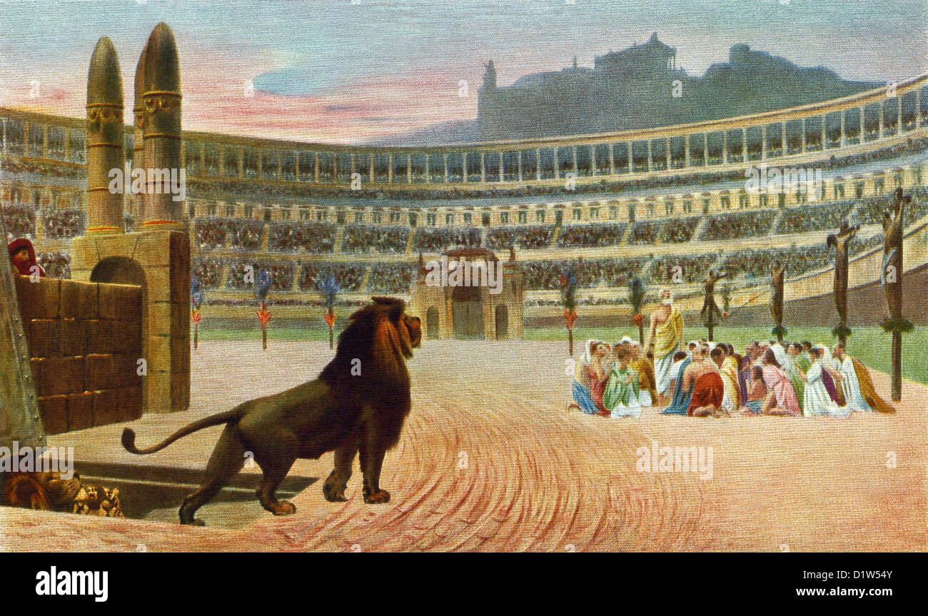 Das letzte Gebet ist vom französischen Maler und Bildhauer Jean-Leon Gerome und im Stil des Akademismus. Stockfoto