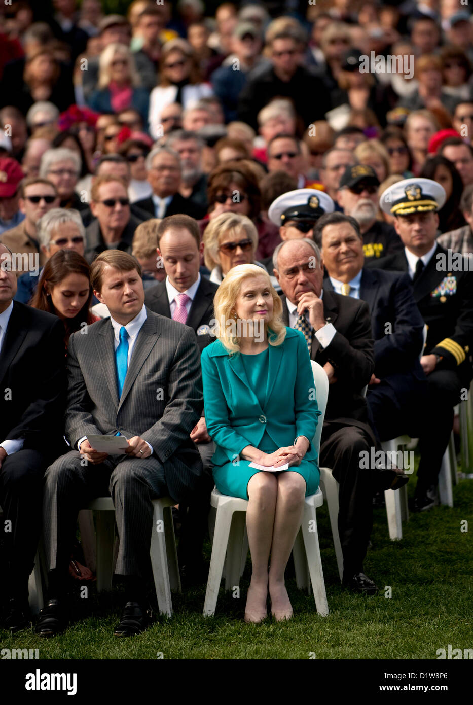 6. Januar 2013 - Yorba Linda, Kalifornien, USA - TRICIA NIXON COX besucht die Richard Nixon Centennial Geburtstagsfeier bei der Nixon Presidential Library. (Kredit-Bild: © Brian Cahn/ZUMAPRESS.com) Stockfoto