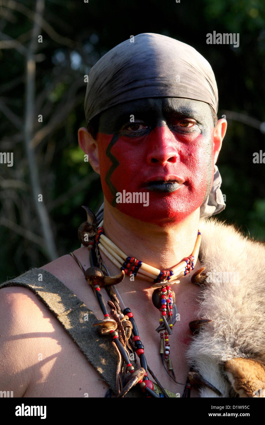 Ein Porträt eines Mannes, Native American Indian Stockfoto