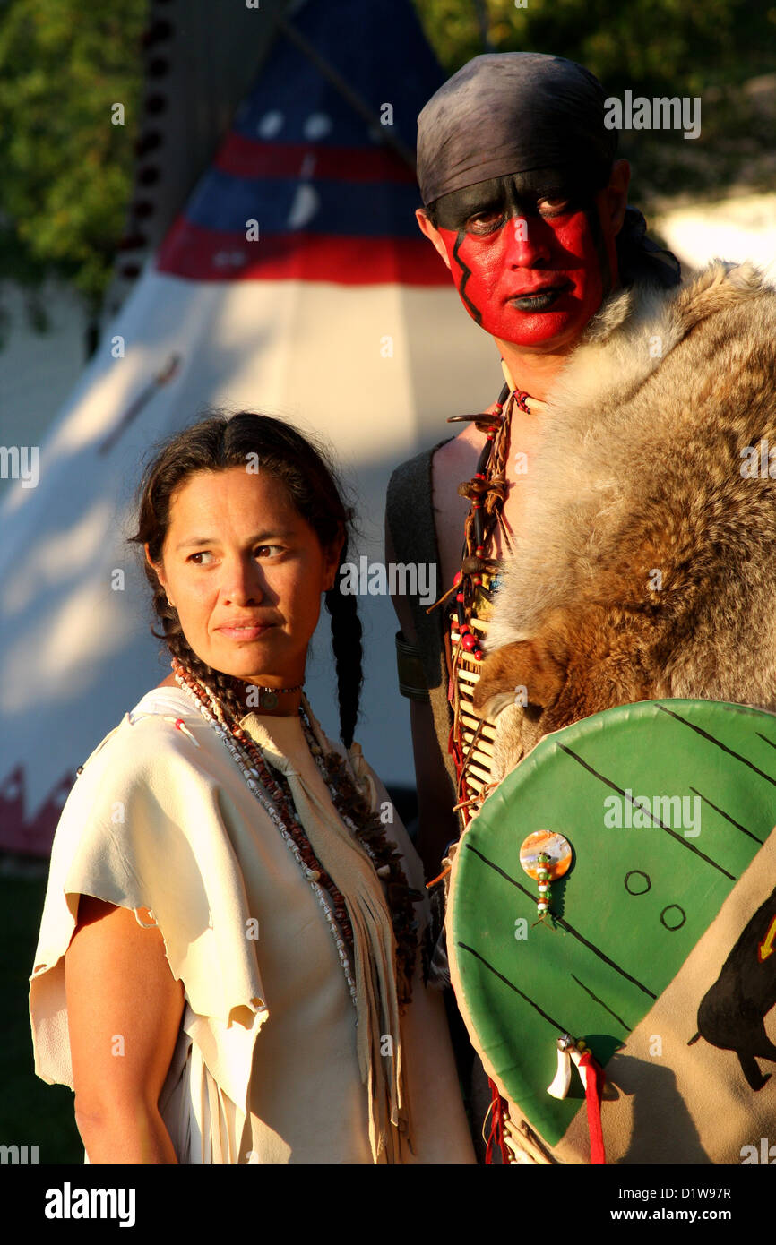 Ein Native American Indian-Lakota-Sioux-paar Stockfoto