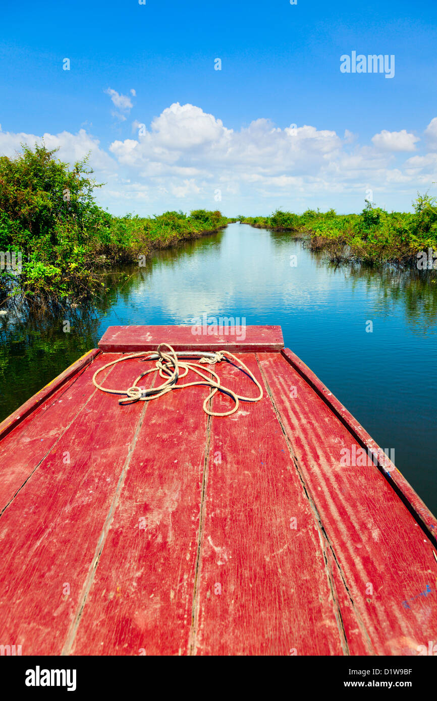 Navigation durch Tonle Sap See in Kambodscha Stockfoto