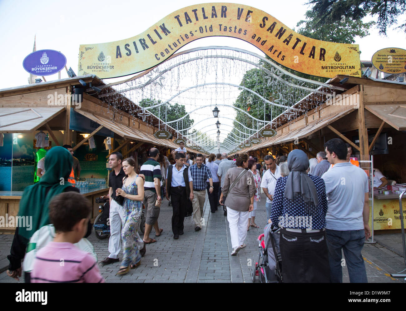 Handwerk und Lebensmittelmesse, Sultan Ahmet Meydan, Istanbul, Türkei Stockfoto