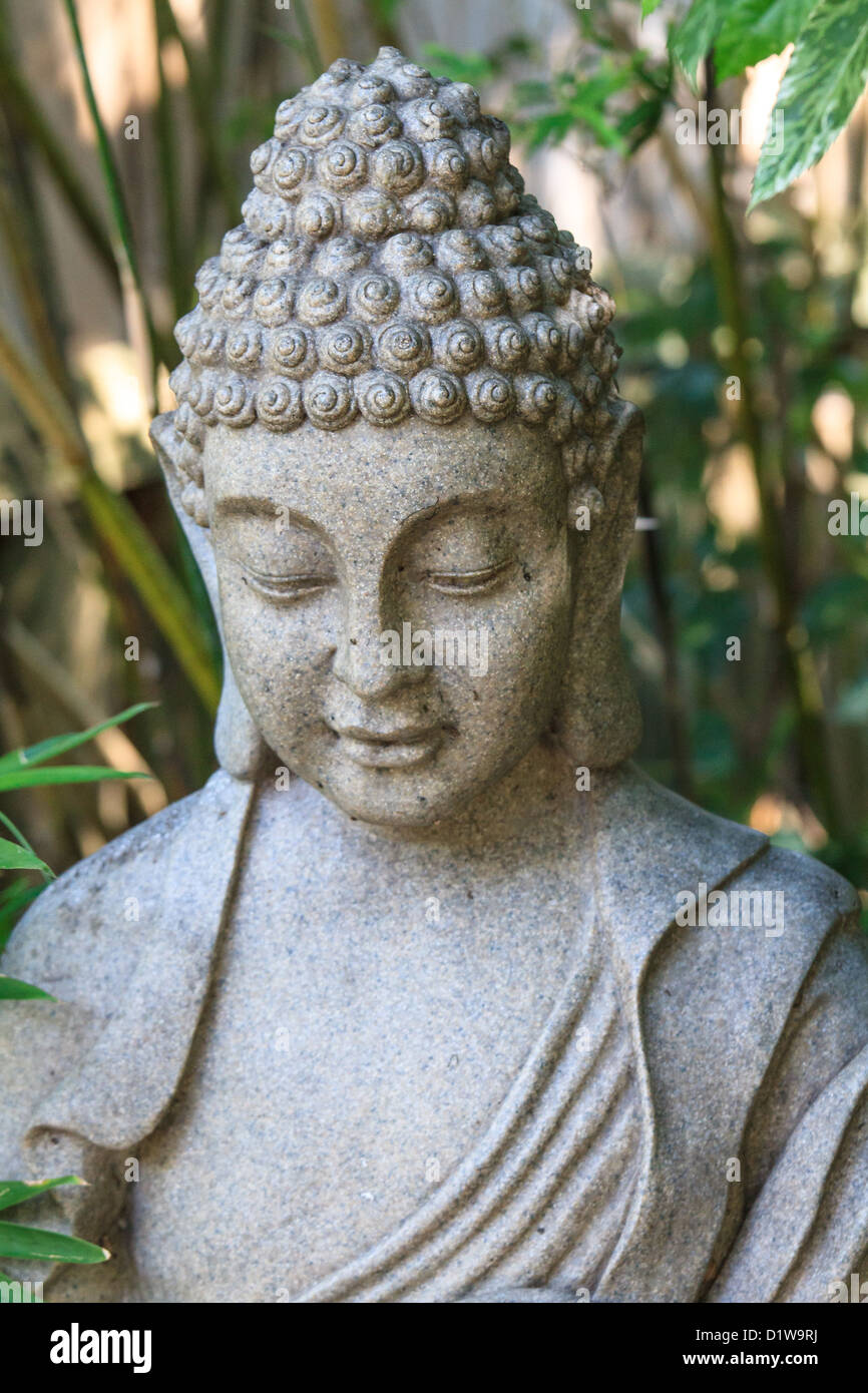 Detail der Stein Buddha-statue Stockfoto