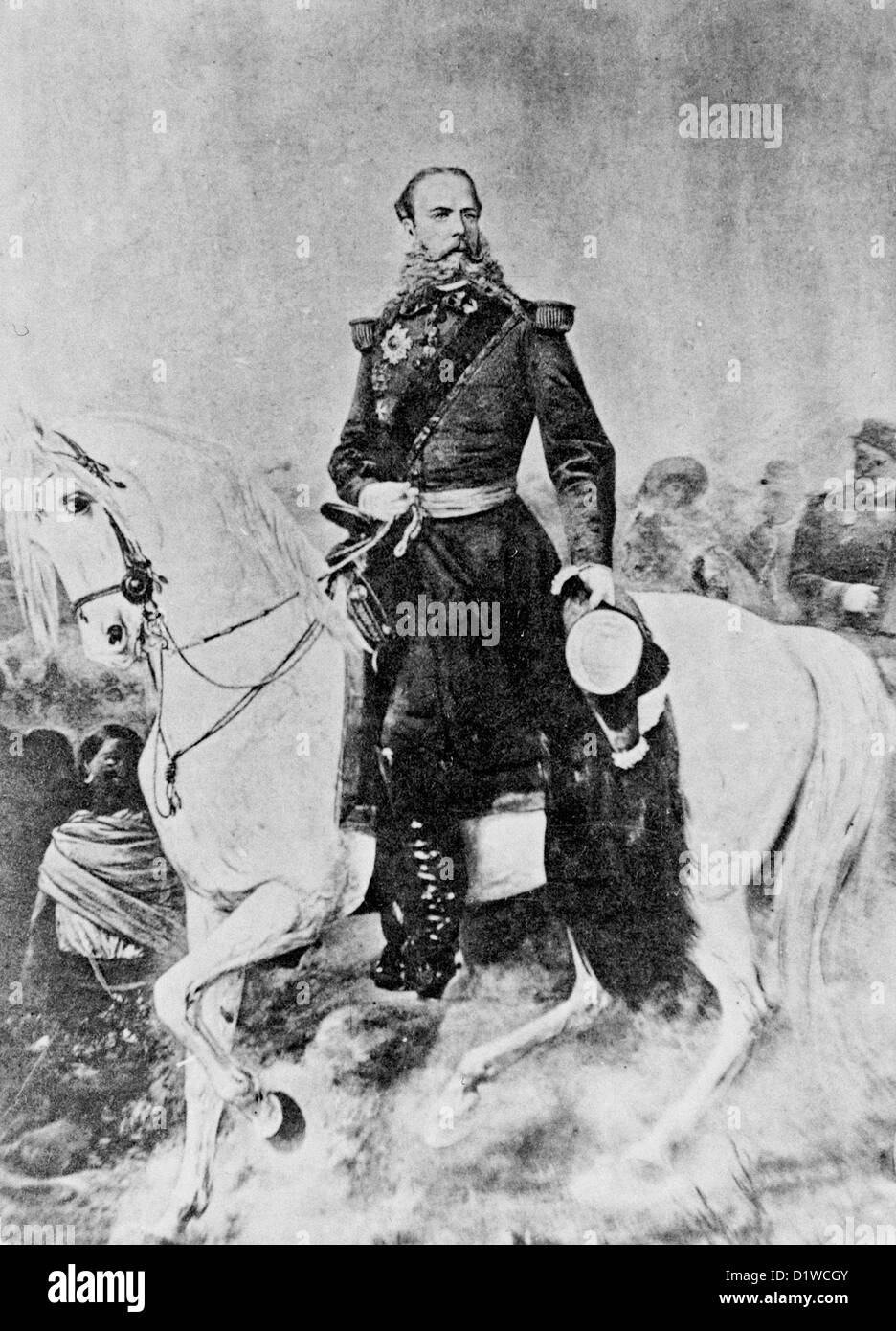 Kaiser Maximilian auf dem Pferderücken, um 1860 Stockfoto