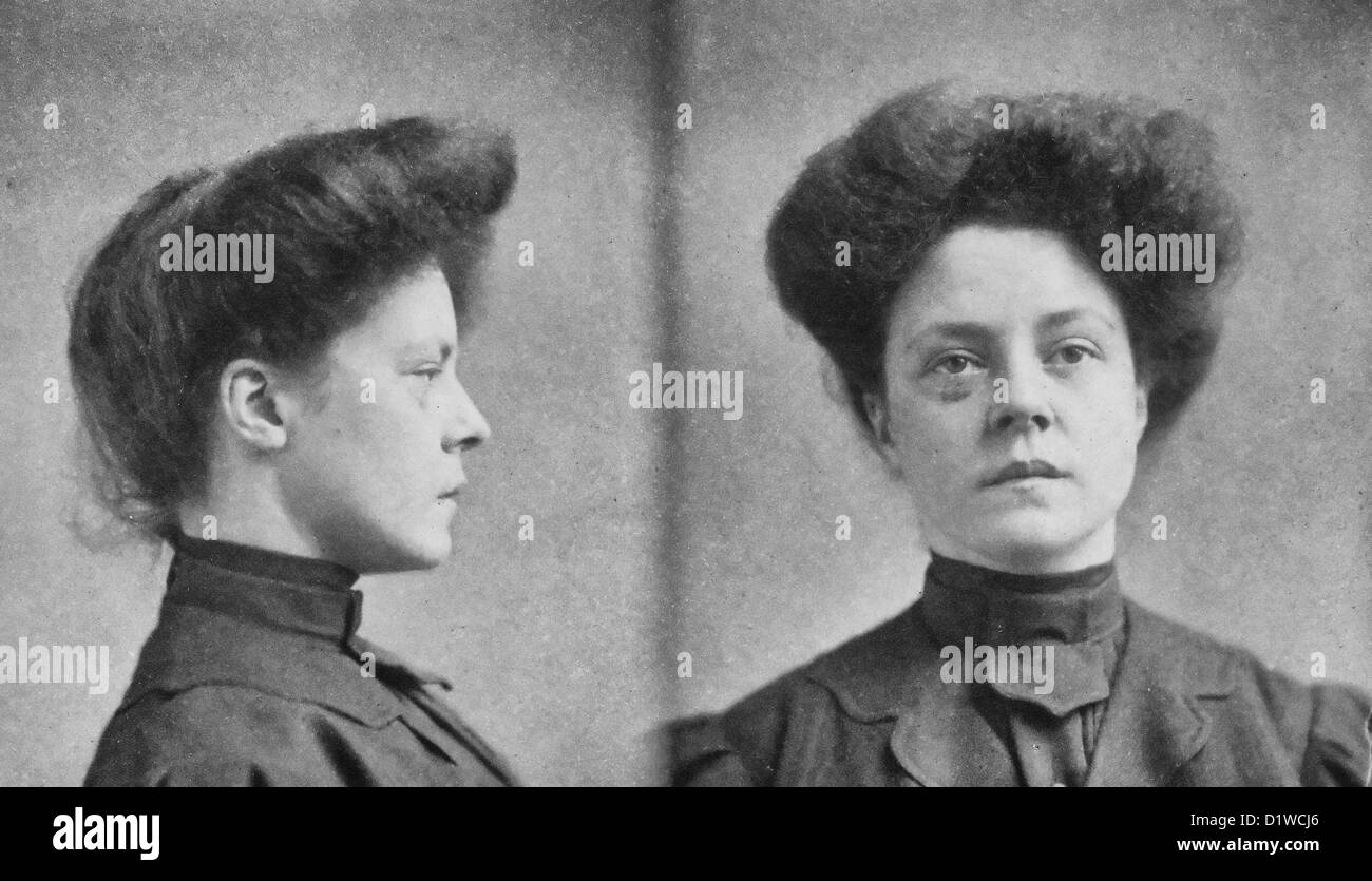 Catherine O'Neill, Fahndungsfoto, nach vorne und ihr links, 1906 Stockfoto