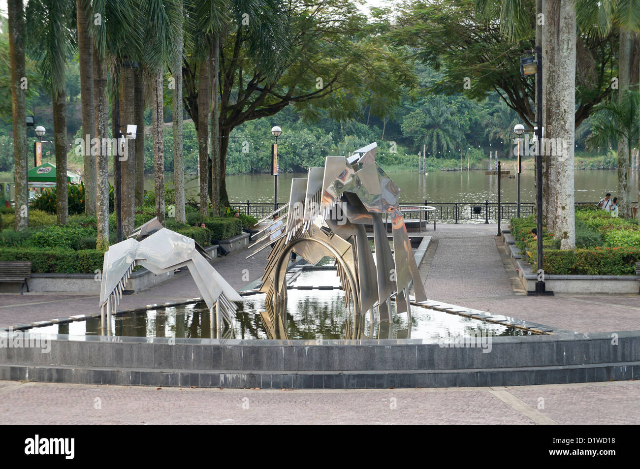 moderne Skulptur an Kuching waterfront Stockfoto