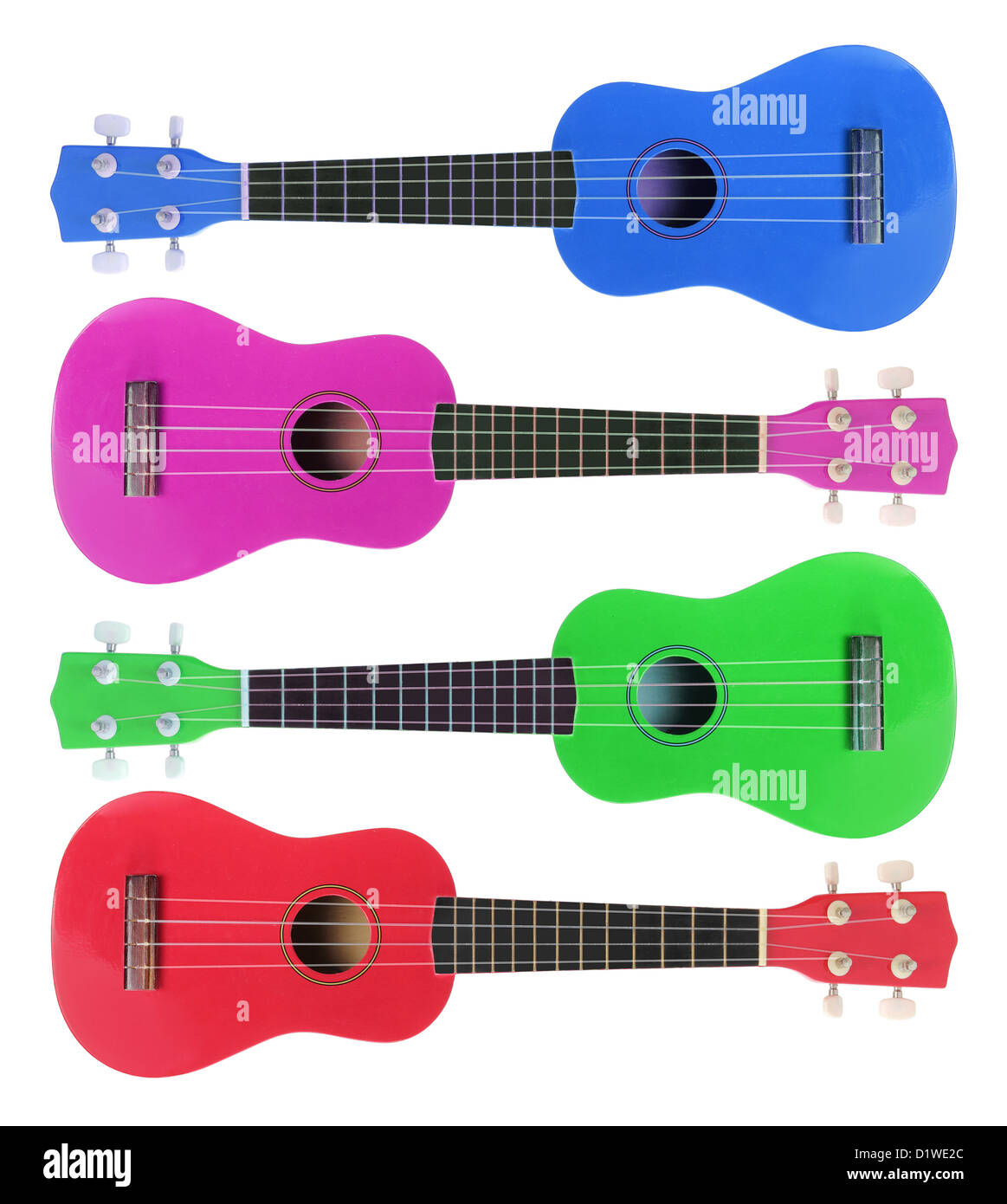 Miniatur-Ukulelen Stockfoto