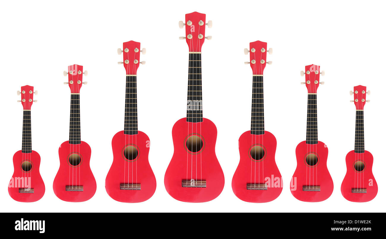 Miniatur-Ukulelen Stockfoto