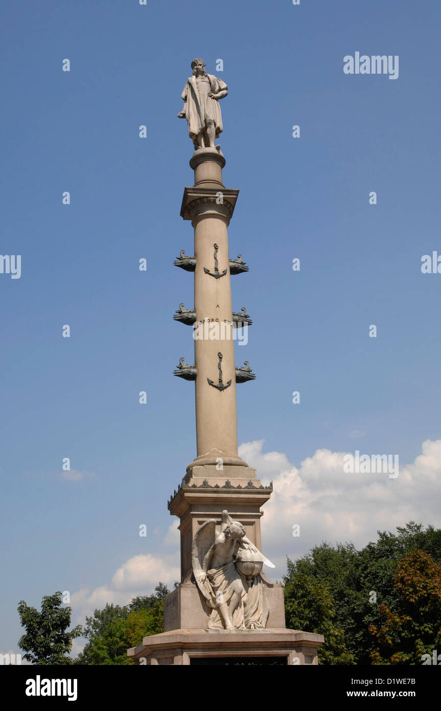 Christopher Columbus-Statue am Columbus Circle, New York City, USA. Stockfoto