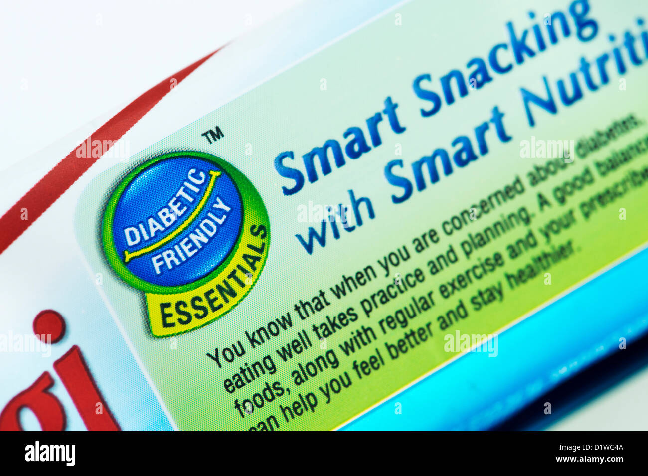 Indischen Ragi Cookies Paket mit Diabetiker freundlich Essen Label. Indien Stockfoto