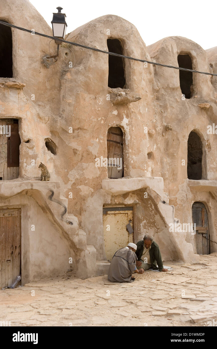 Ksar von Medenine befestigte Getreidespeicher in der Sahara Wüste in Tunesien Stockfoto
