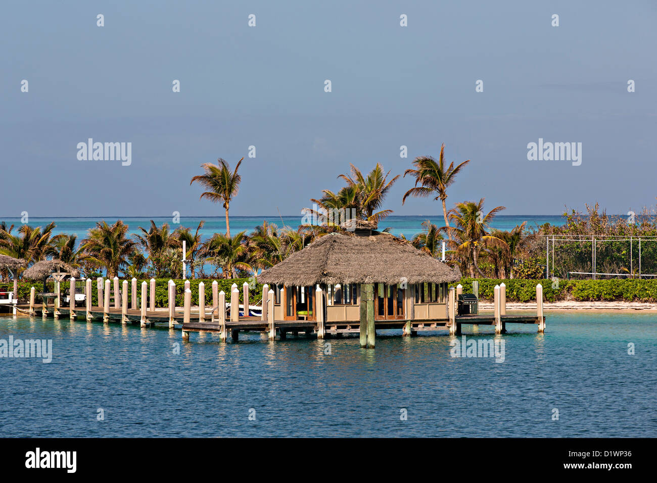 Haus entlang der Nordinsel Punkt Eleuthera, Bahamas. Stockfoto