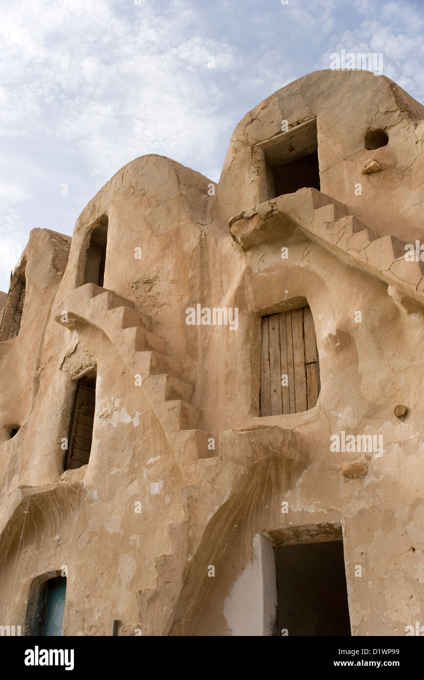 Ksar von Medenine befestigte Getreidespeicher in der Sahara Wüste in Tunesien Stockfoto