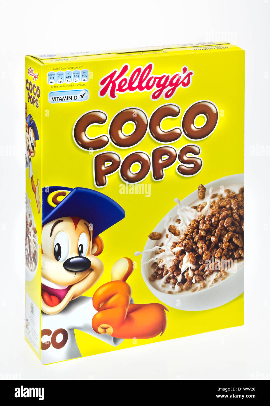 Box von Kellogg's Coco Pops Frühstücks-Cerealien. Stockfoto