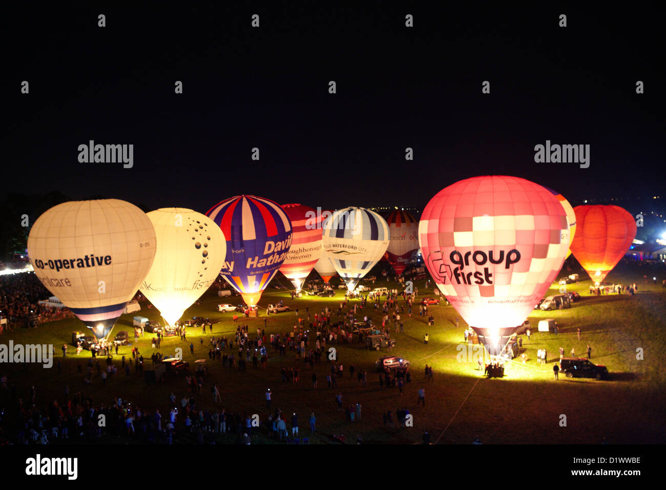 Bristol International Balloon Fiesta Night Glow Stockfoto