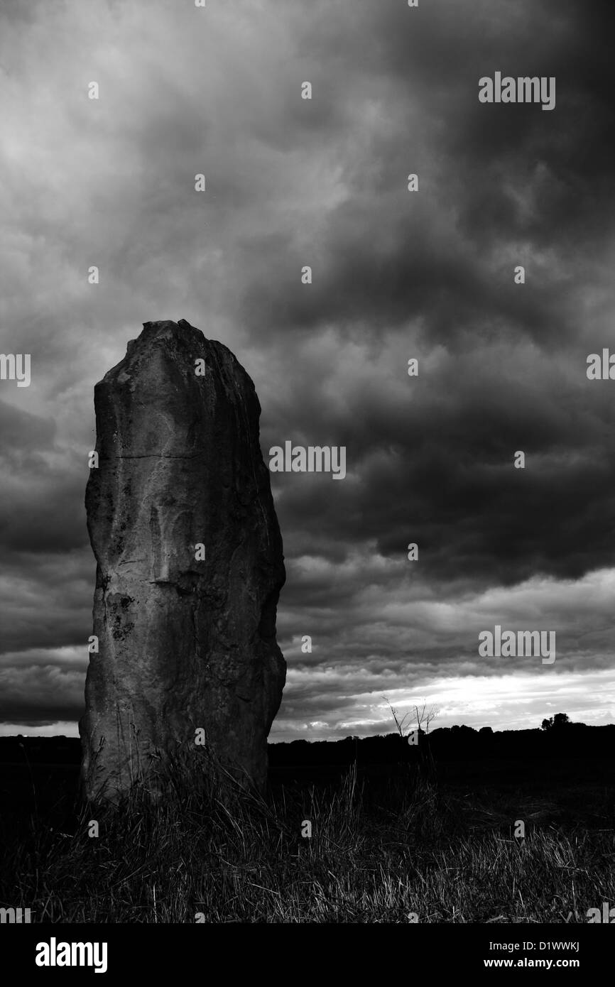 Stehenden Stein in Avebury, Wiltshire Stockfoto