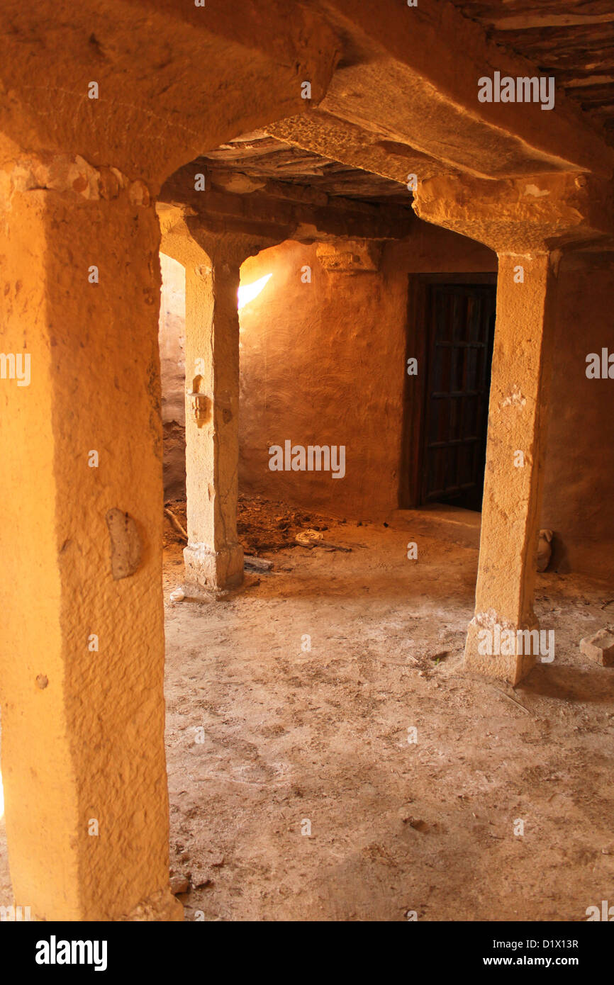 Einrichtung einer Hütte am Kuldhara, Wüste Dorf in Rajasthan Indien Stockfoto