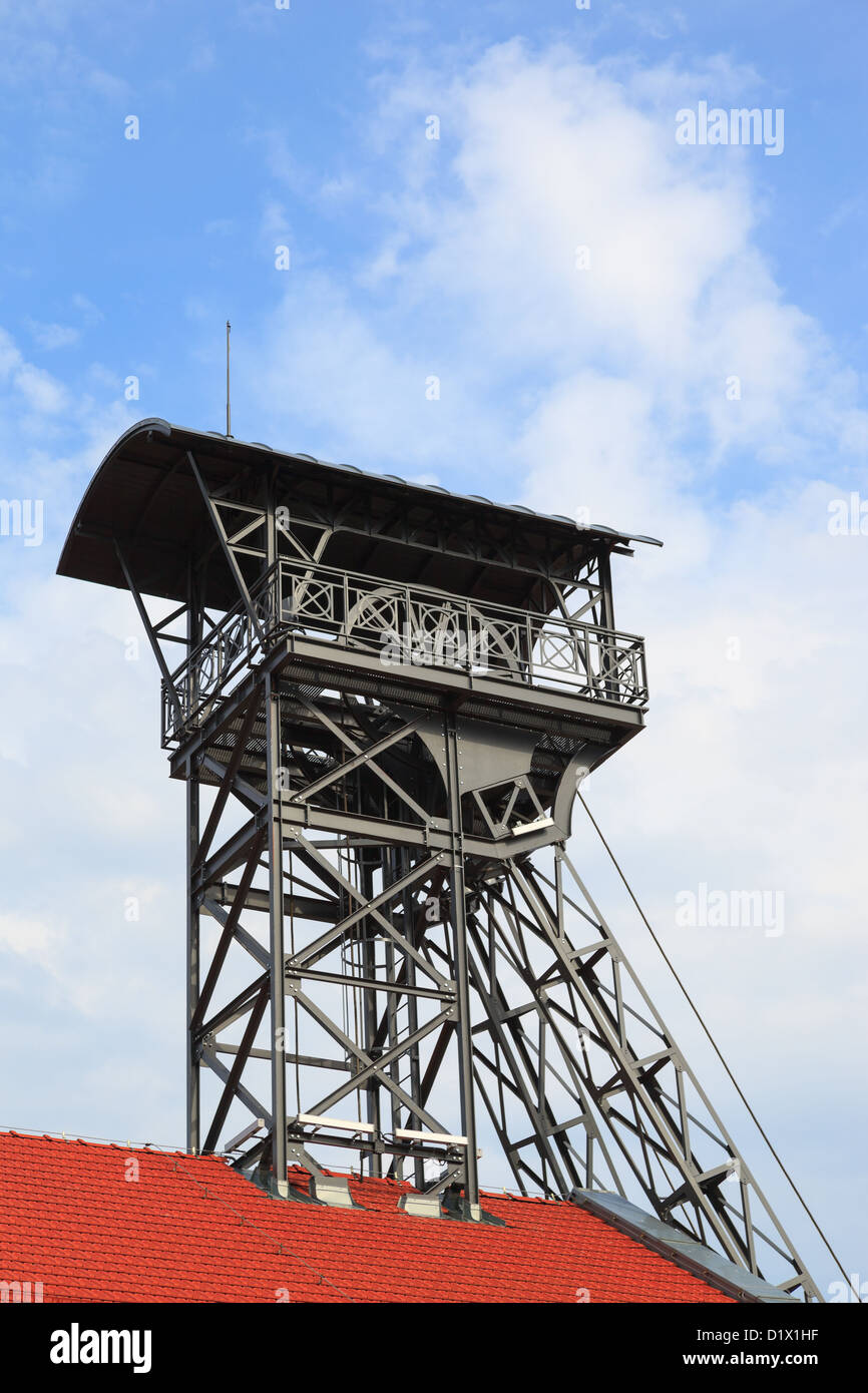 Minenschacht in der berühmten Salzbergwerk in Wieliczka, Polen. Stockfoto