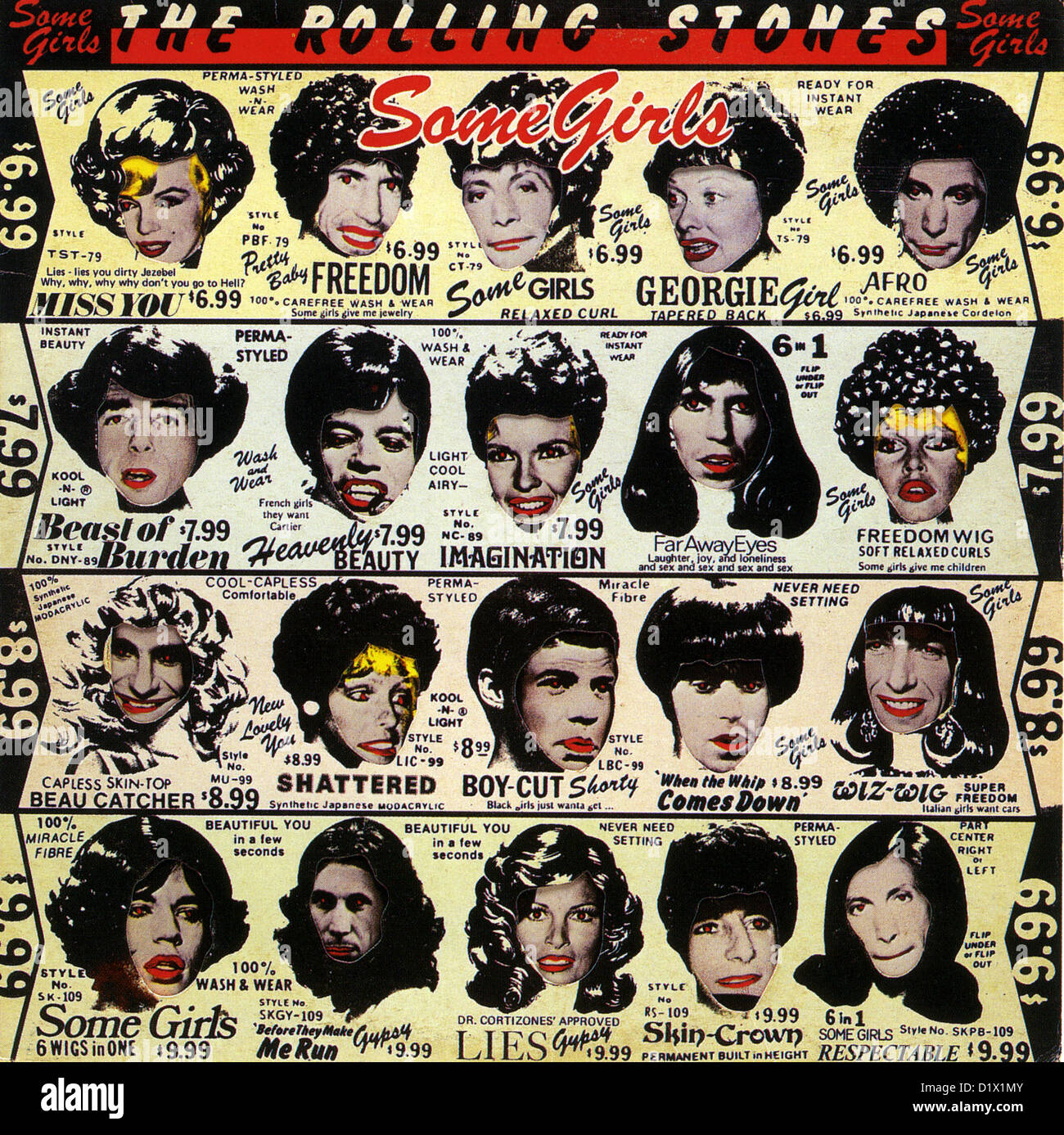 EINIGE Mädchen von mehrere cover-Versionen von 1978 Rolling Stones Records Album entworfen von Peter Corriston Stockfoto