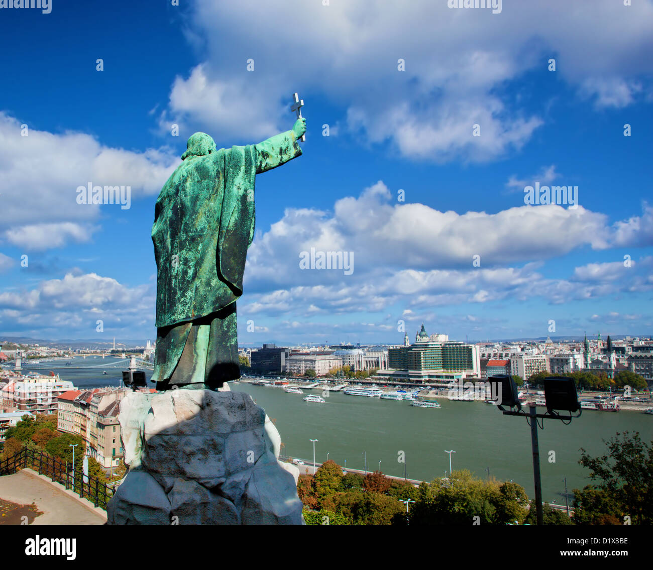 Budapest, Ungarn, Donau. Blick vom Gellert Hill. Stockfoto