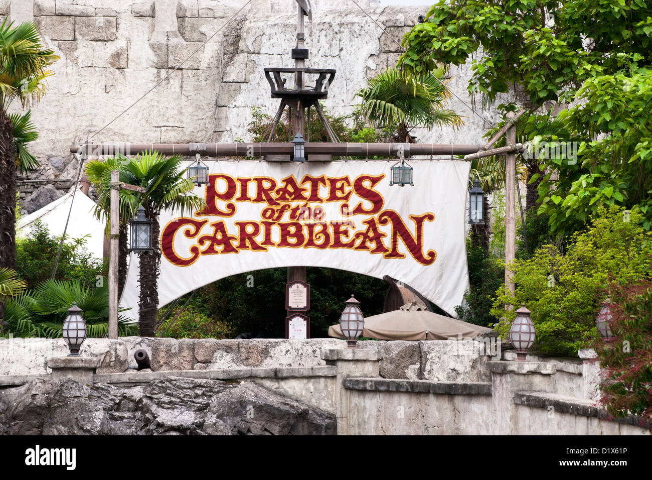 Disneyland Paris-Frankreich-Europa-Pirates of the Caribbean melden Stockfoto
