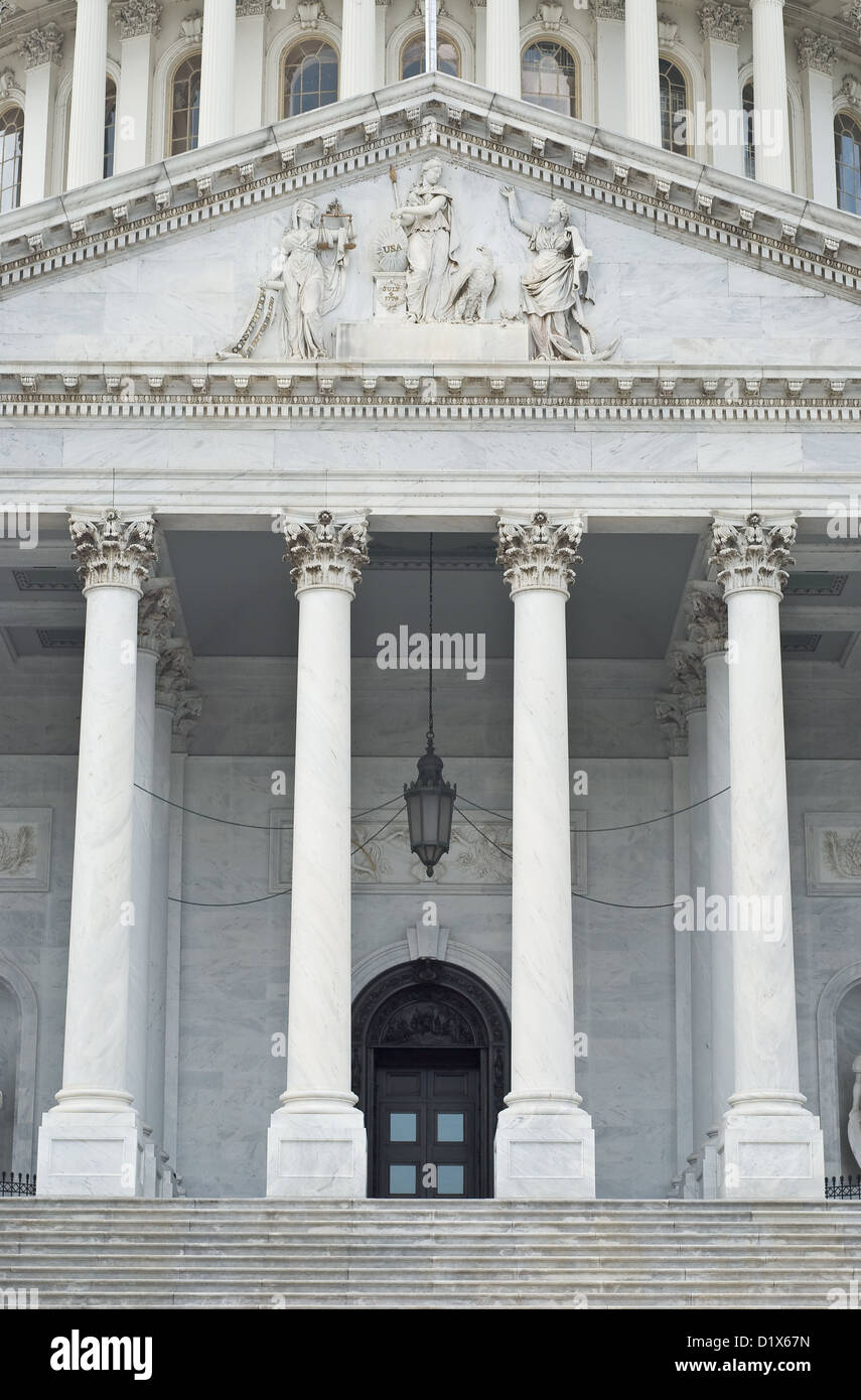 Osten Portikus des United States Capitol in Washington Stockfoto