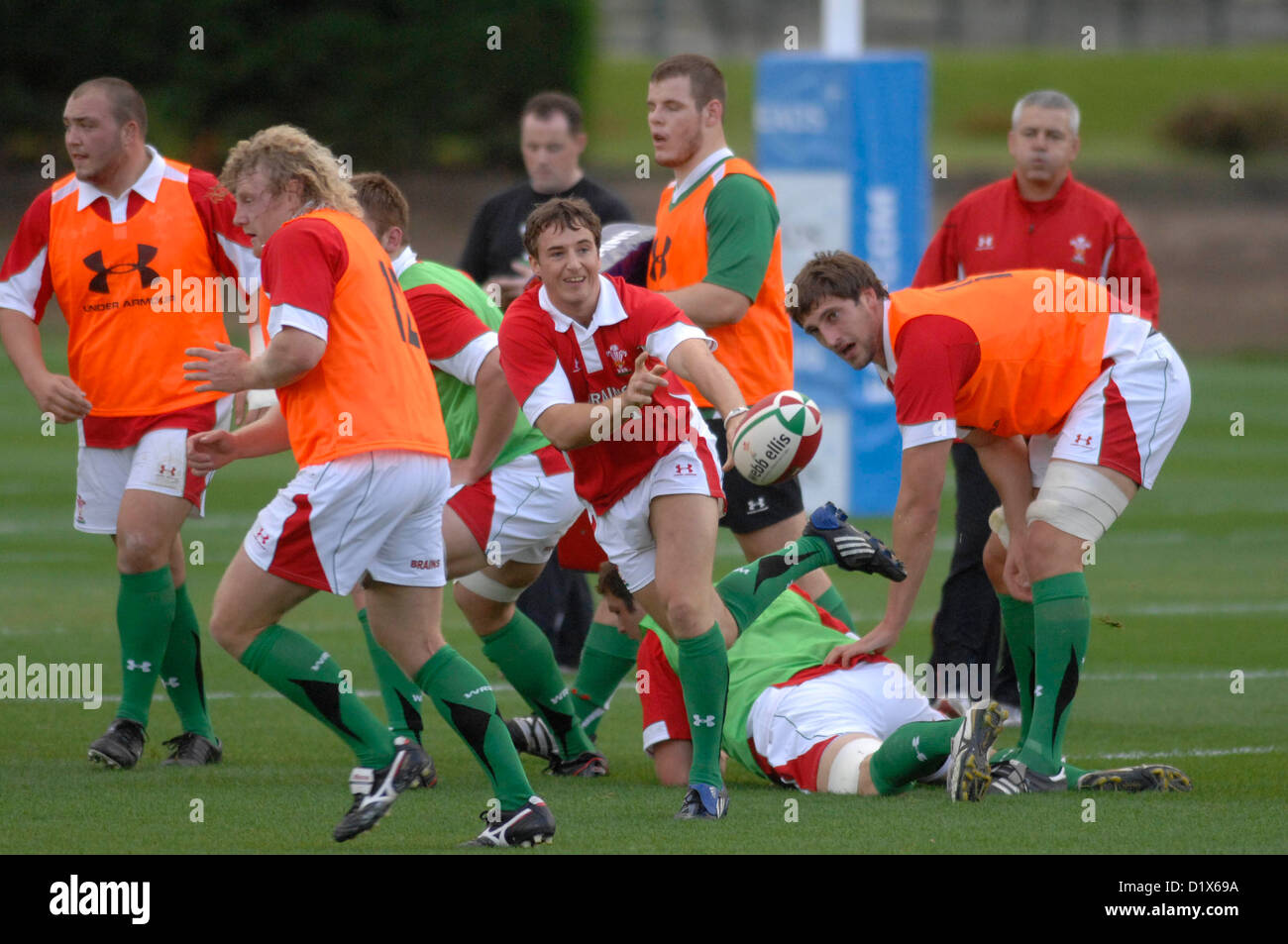 Wales Rugby-Training im Vale Resort in Cardiff vor ihren Herbst Reihe von Länderspielen im Jahr 2009. Nur zur redaktionellen Verwendung. Stockfoto