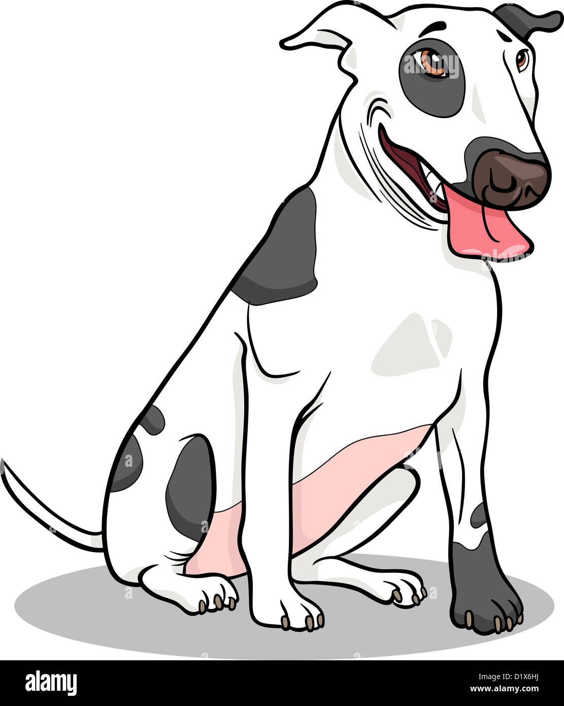 Cartoon Illustration lustig gefleckte Stier Terrier Hund Stockfoto