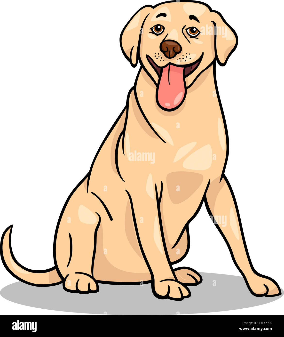 Cartoon-Illustration von lustigen Labrador Retriever Hund Stockfoto