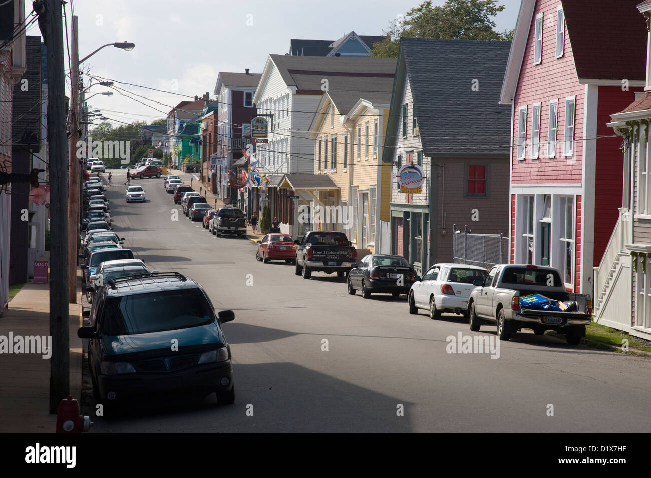 Die Hauptstraße in Lüneburg in Nova Scotia, Kanada Stockfoto