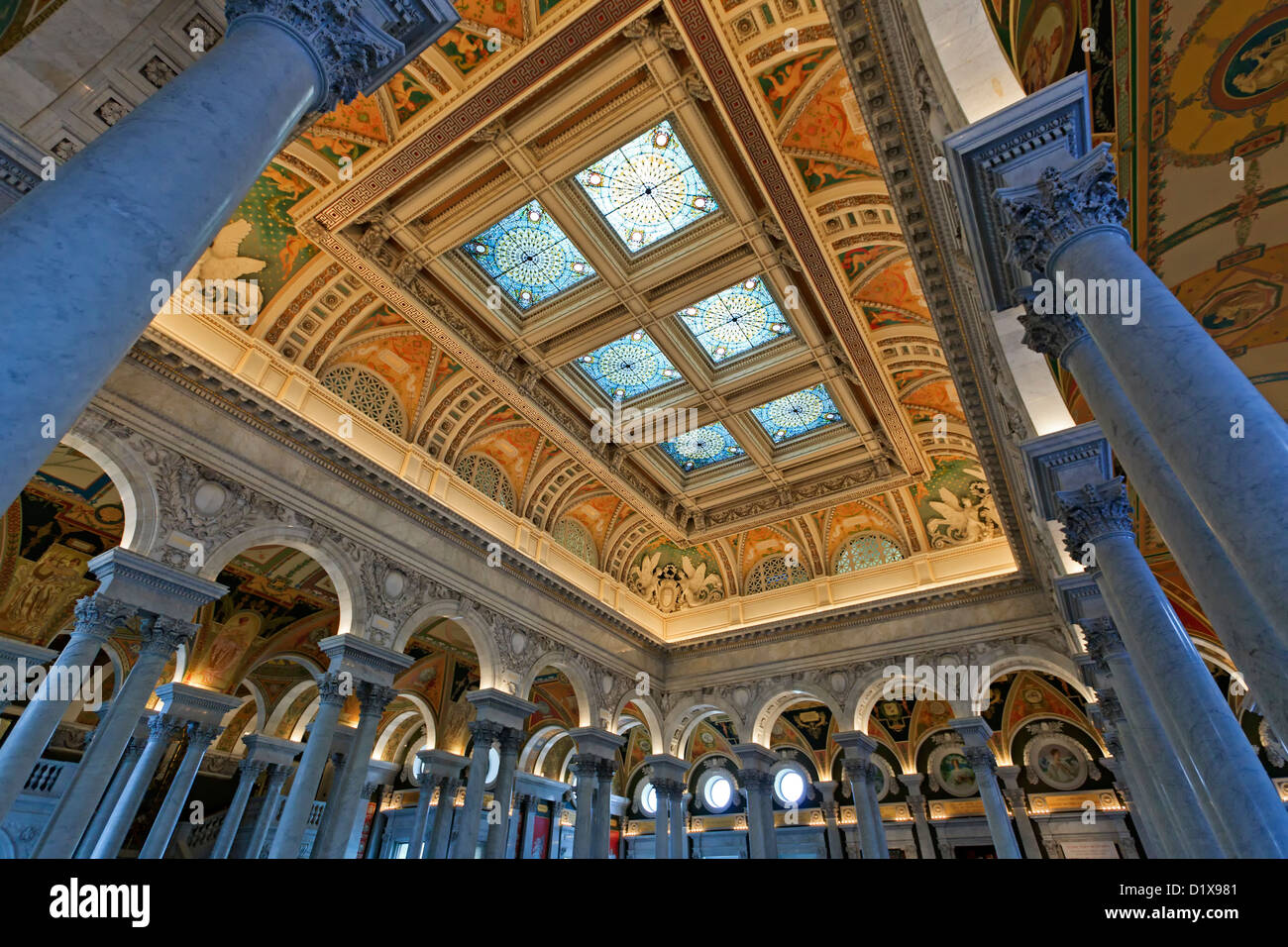 Decke, Library of Congress, Washington, DC USA Stockfoto