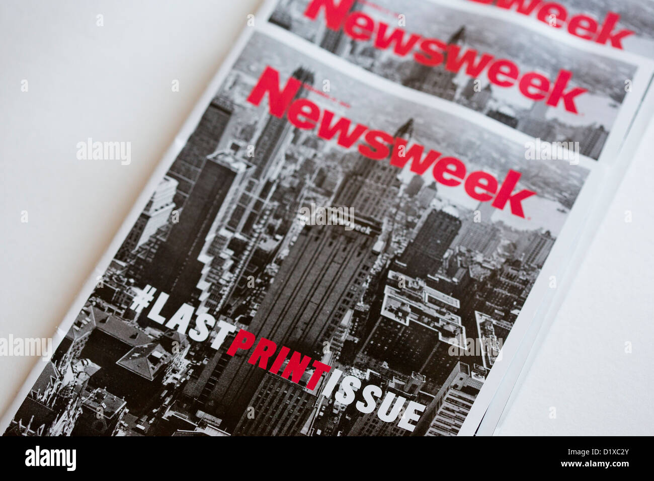 Die letzte print-Ausgabe der Newsweek Zeitschrift. Stockfoto