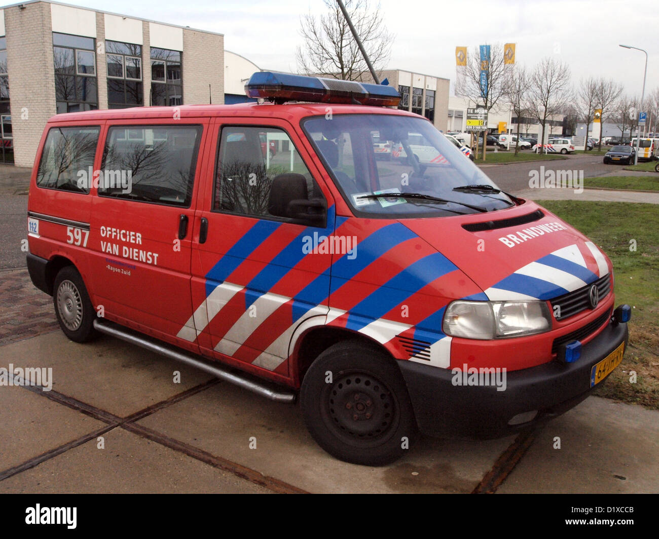 Fire Engine Kennemerland Rayon Zuid, VW, Einheit 597 Stockfoto