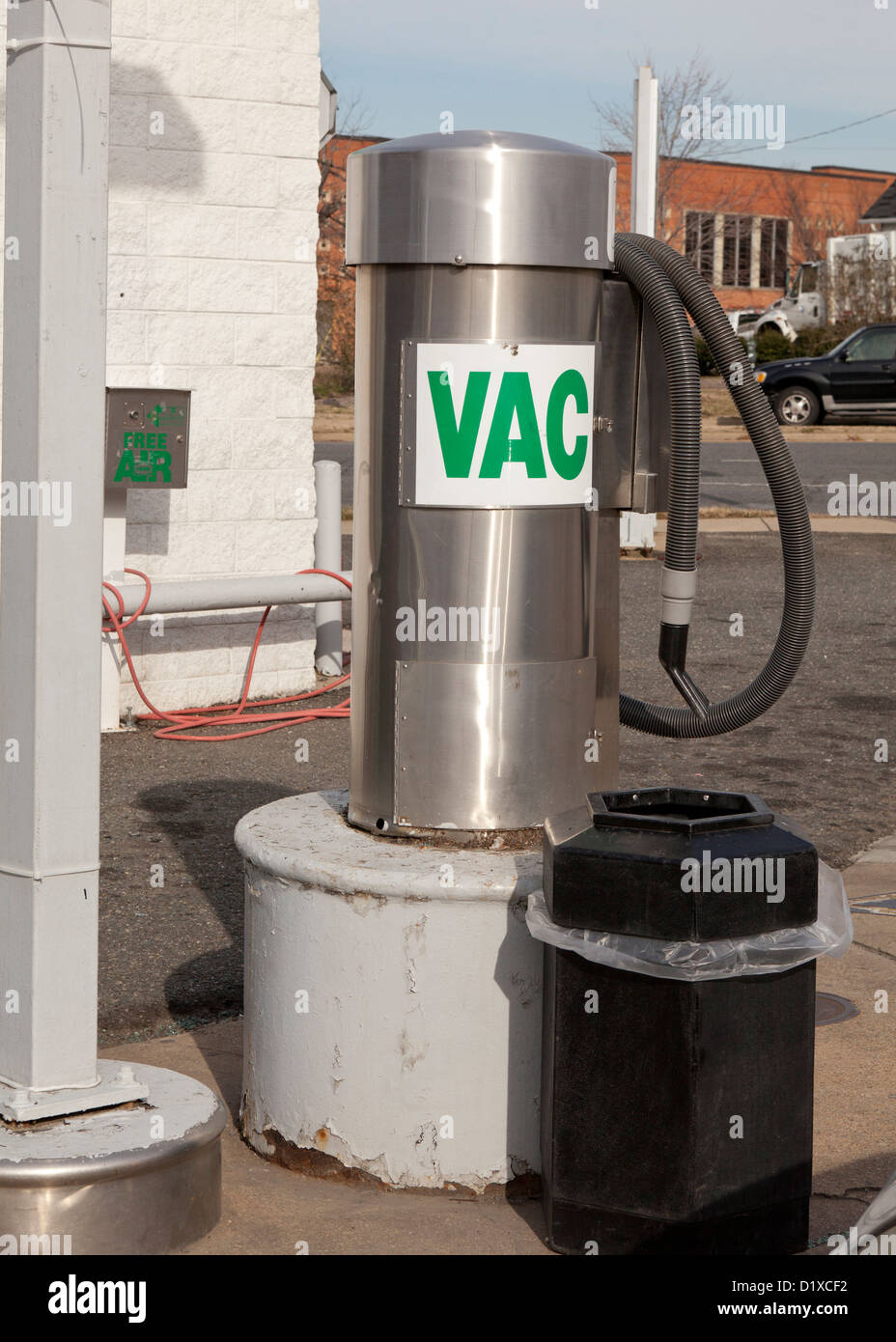 Münz-Vakuum in Autowaschanlage Stockfoto