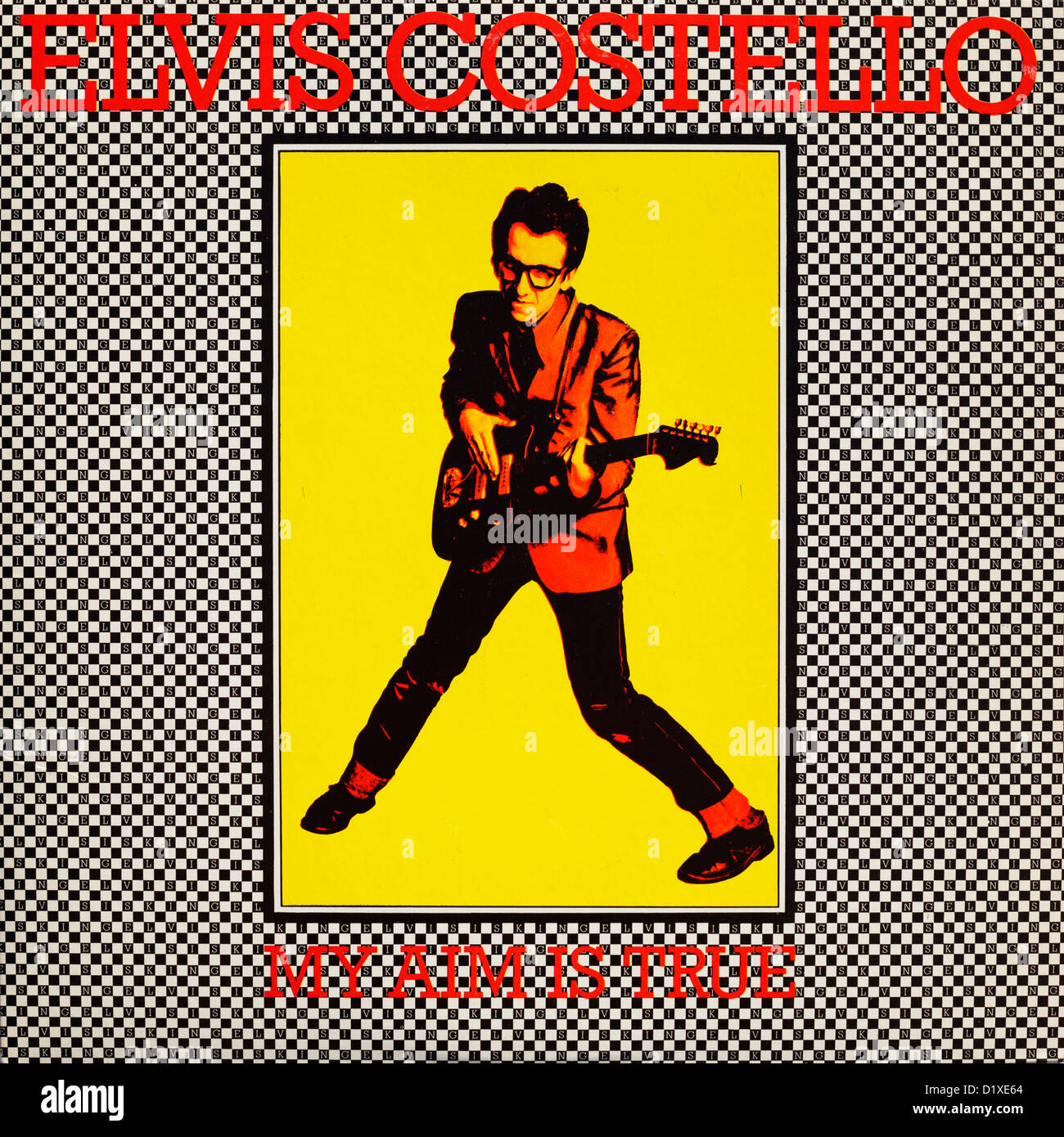 Elvis Costello-Rekord Album-Cover mit dem Titel "Mein Ziel ist wahr."  Nur zur redaktionellen Verwendung. Stockfoto