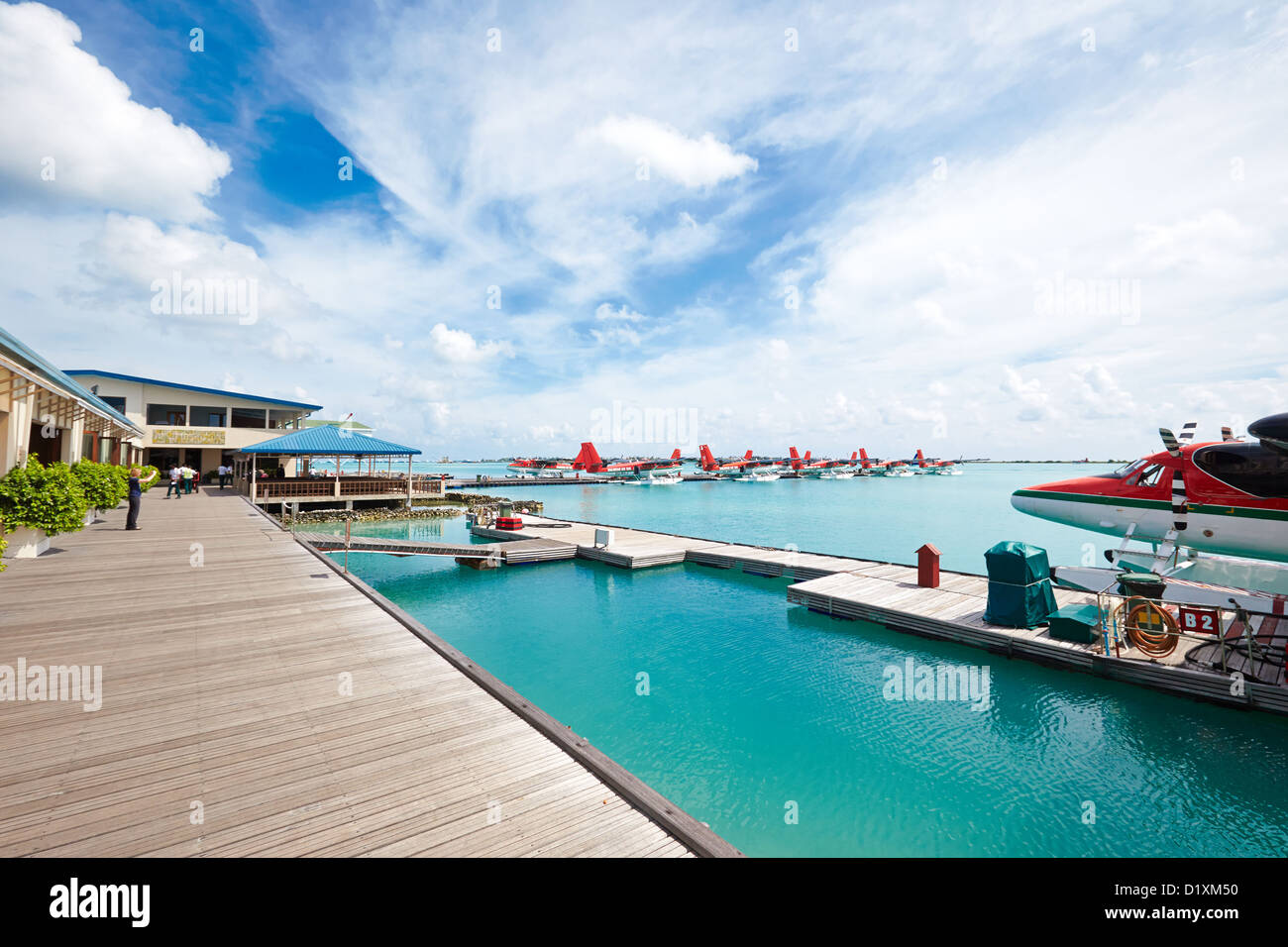 Maldivian Air Taxi Terminal des Malé International Airport auf den Malediven Stockfoto