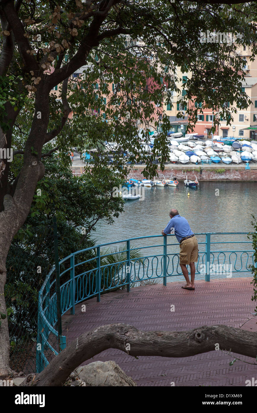 Der Hafen von Nervi, in der Nähe von Genua, Ligurien, Italien. Stockfoto