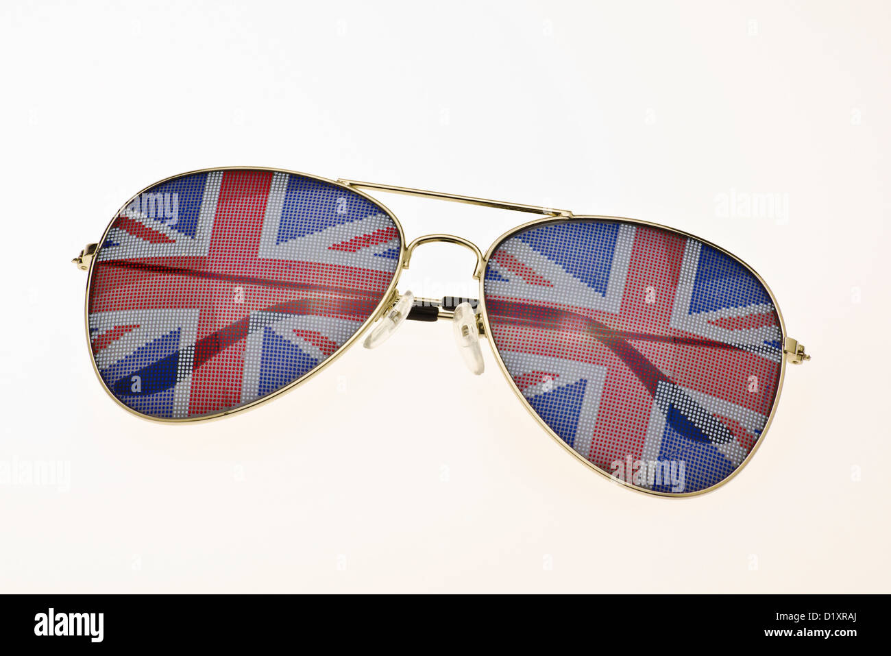 Union Jack Pilotenbrille. Stockfoto