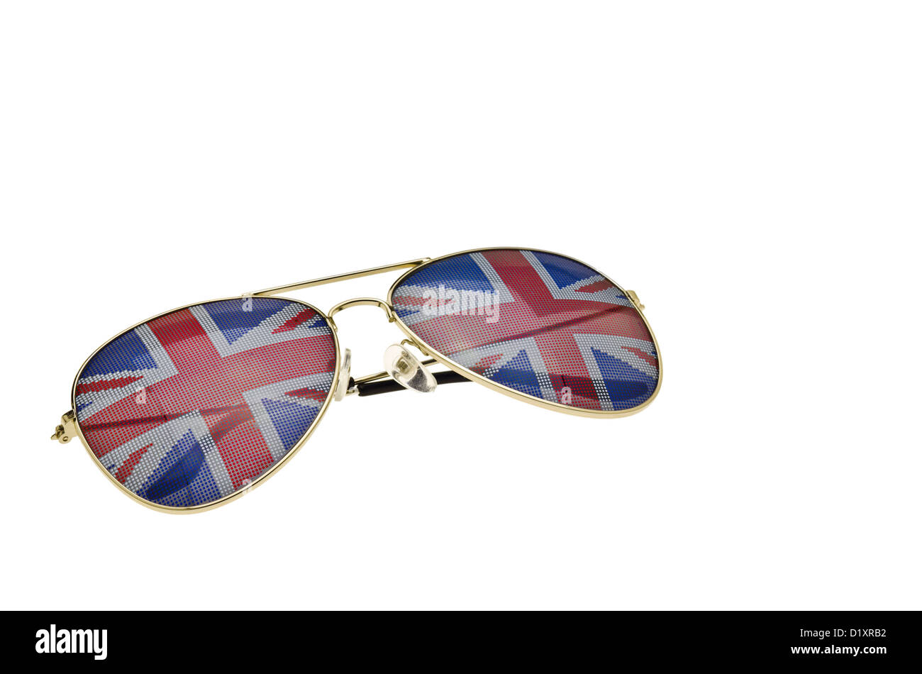 Union Jack Pilotenbrille. Stockfoto