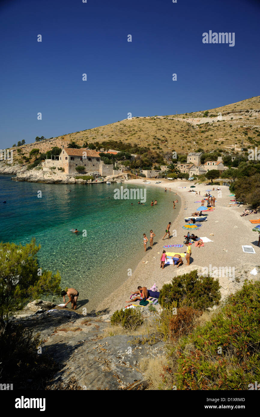 Kroatien, Dalmatien, Insel Hvar, Strand Dubovica Stockfoto