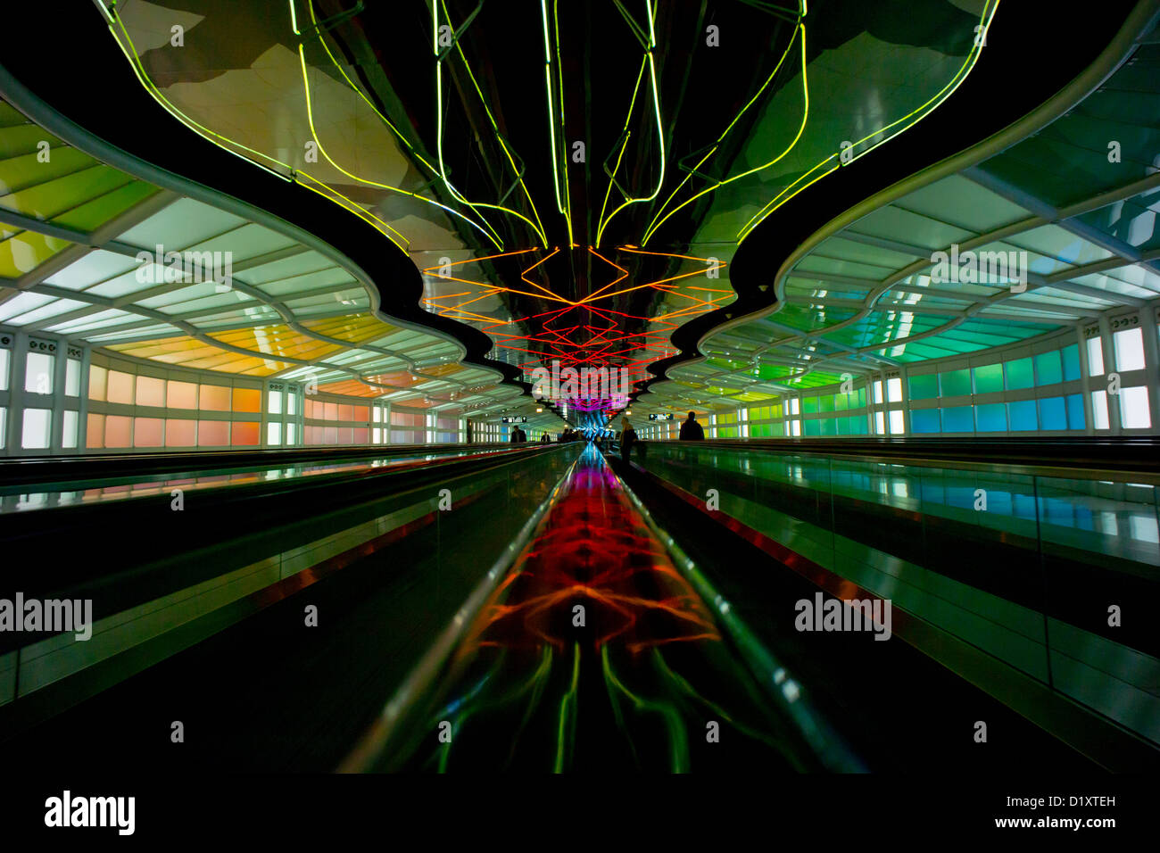 Verbindungssteg am O' Hare International Airport, Chicago, Illinois, USA Stockfoto