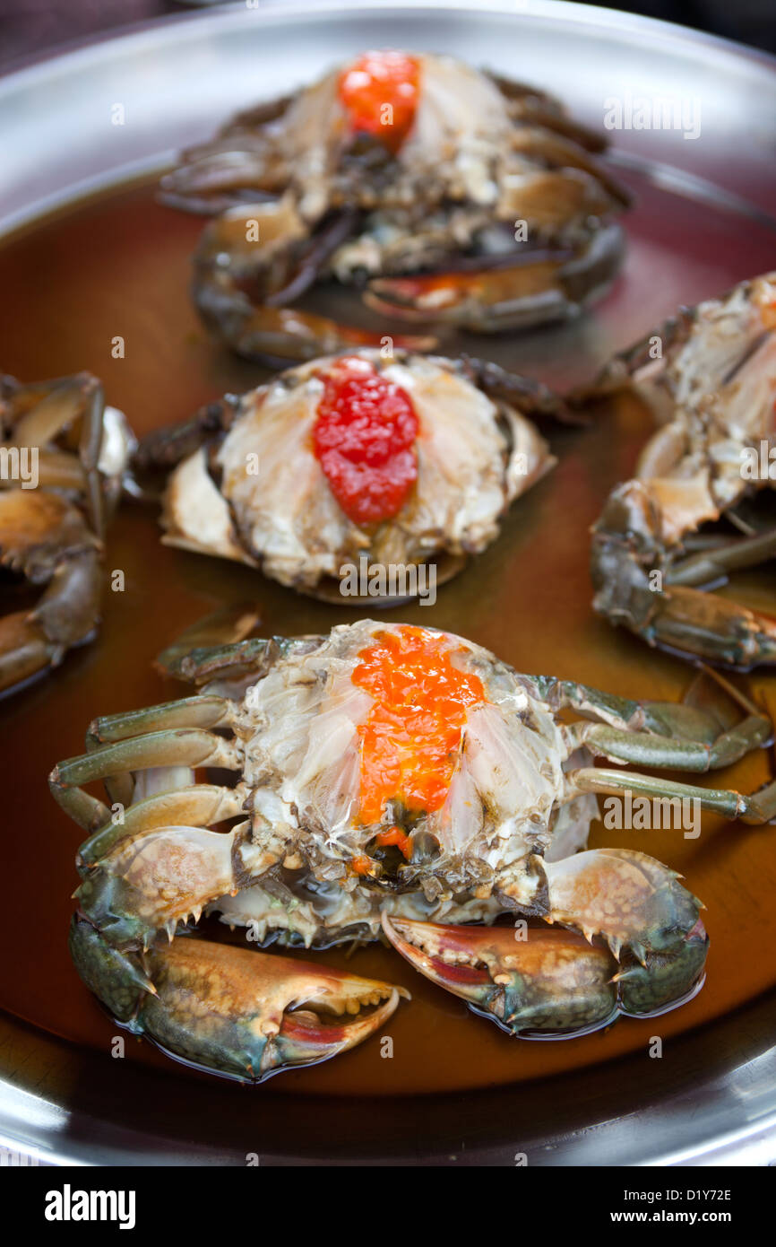 Krabben auf Verkauf Chinatown Bangkok Stockfoto