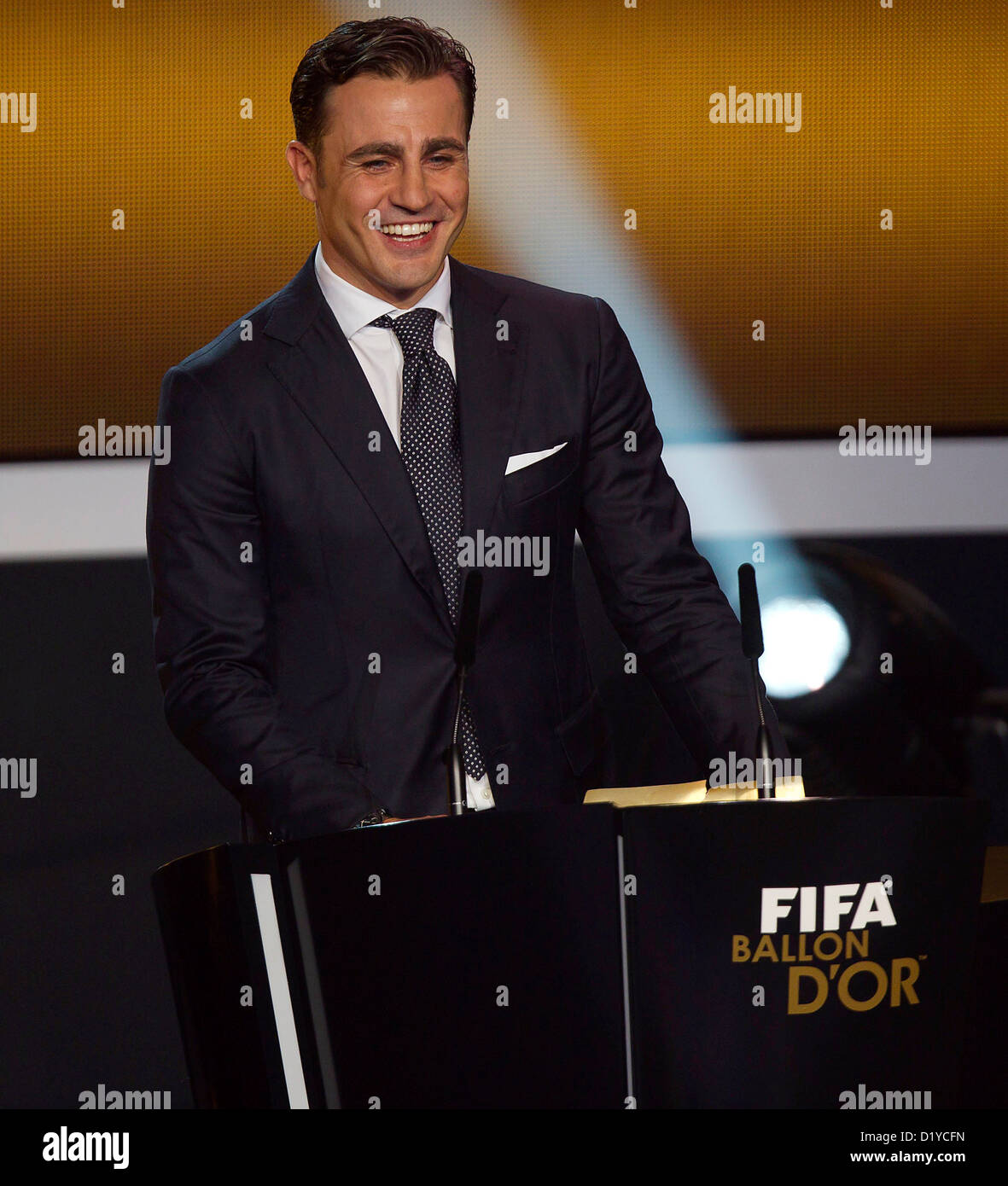 Fabio Cannavaro, während FIFA Ballon d ' or Gala 2012 im Kongresshaus am 7. Januar 2013 in Zürich, Schweiz. Foto: S.Lau Stockfoto