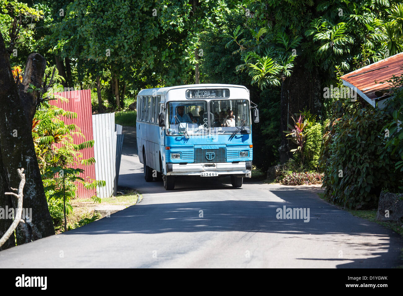 Linienbus, Insel Mahe, Seychellen Stockfoto
