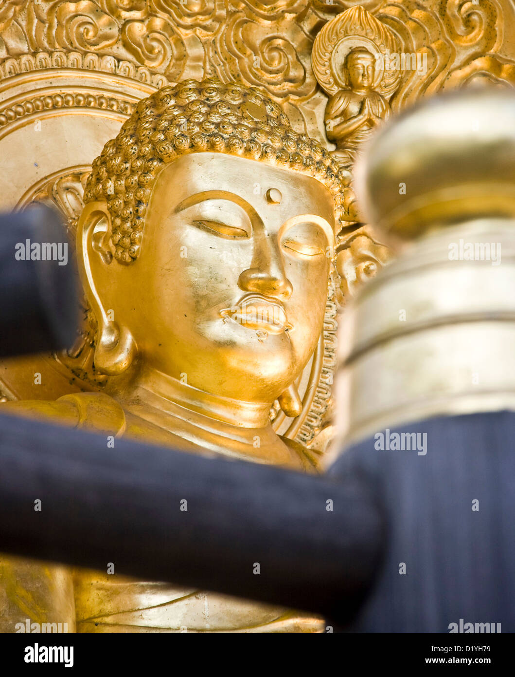 Buddha Kopf Battersea Park Frieden Pagode London England Europa Stockfoto