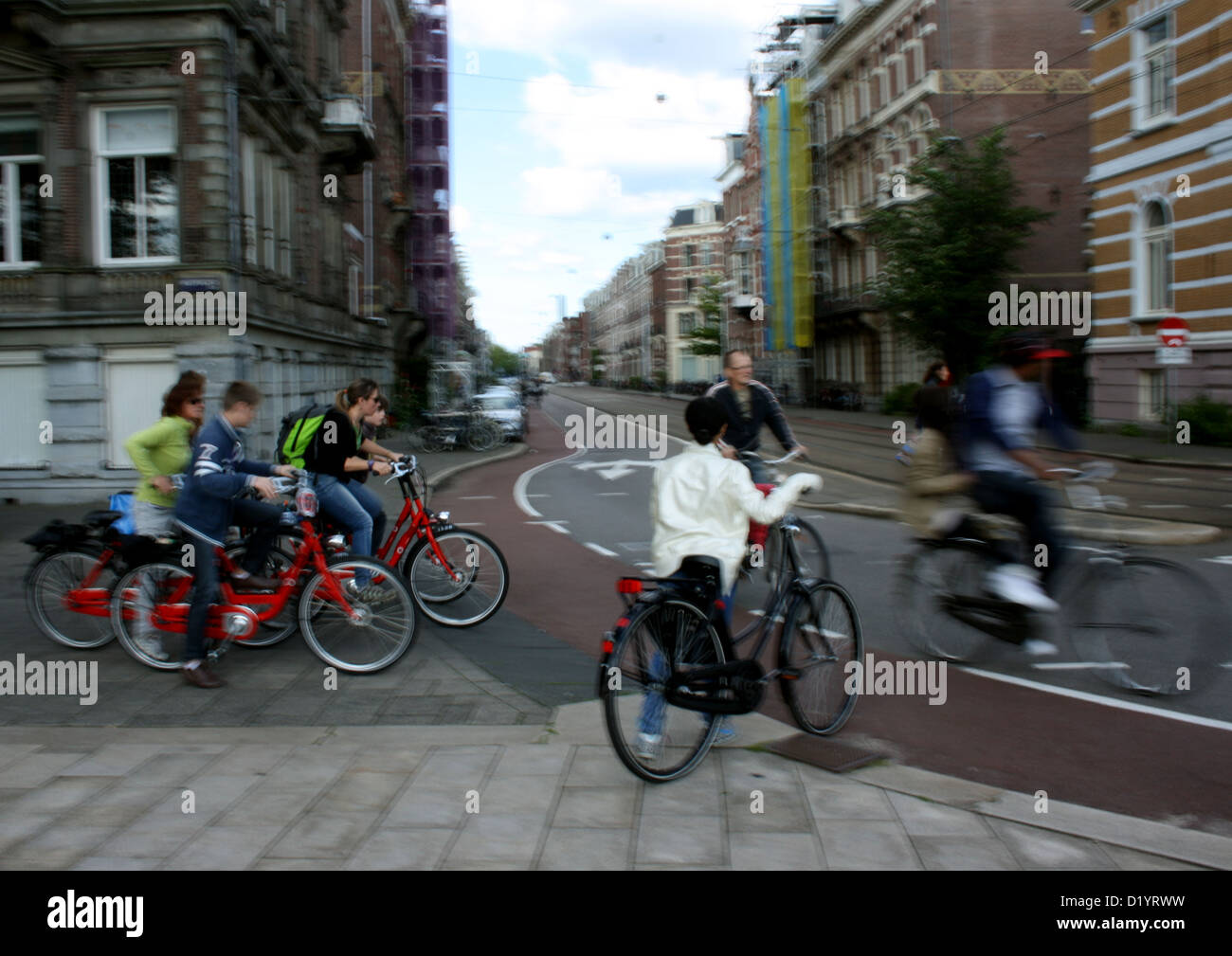 Bewegung auf der Straße in Amsterdam Stockfoto