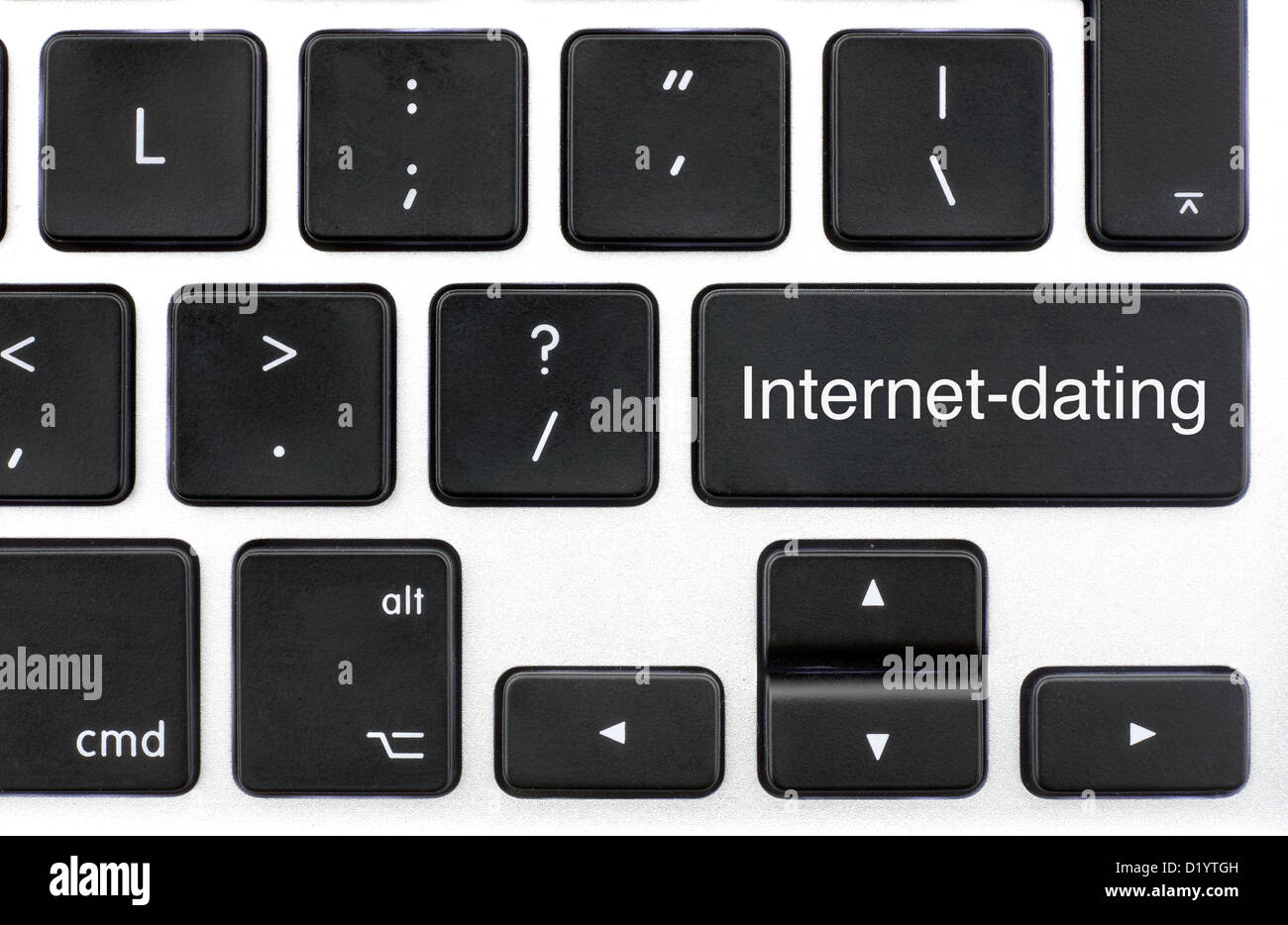 Schaltfläche mit Internet-dating auf der Tastatur eines Notebooks Stockfoto