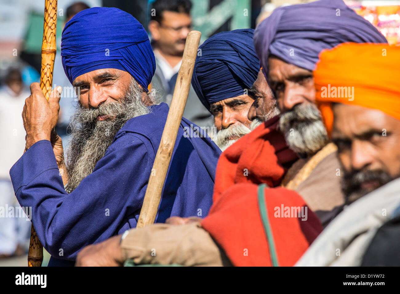 Sikh-Männer in Delhi, Indien Stockfoto